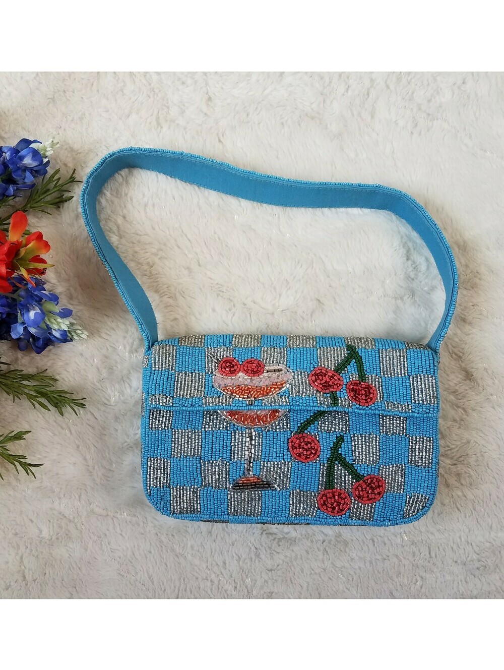 Anthropologie The Fiona Beaded Bag Food & Drink Edition